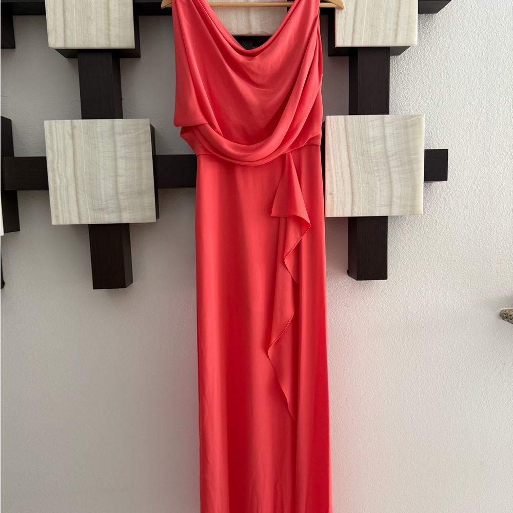BCBG MaxAzria Elegant Coral Evening Gown